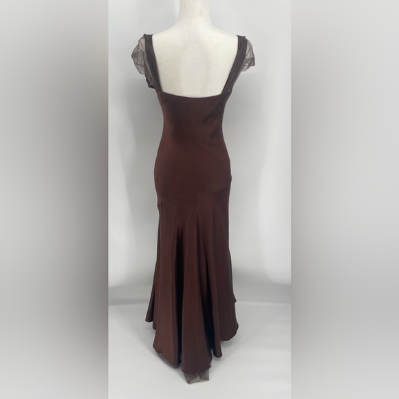 Ralph Lauren Collection Vintage Silk Gown Dress Embroidered Maxi 90s Slip Formal - Picture 11 of 15